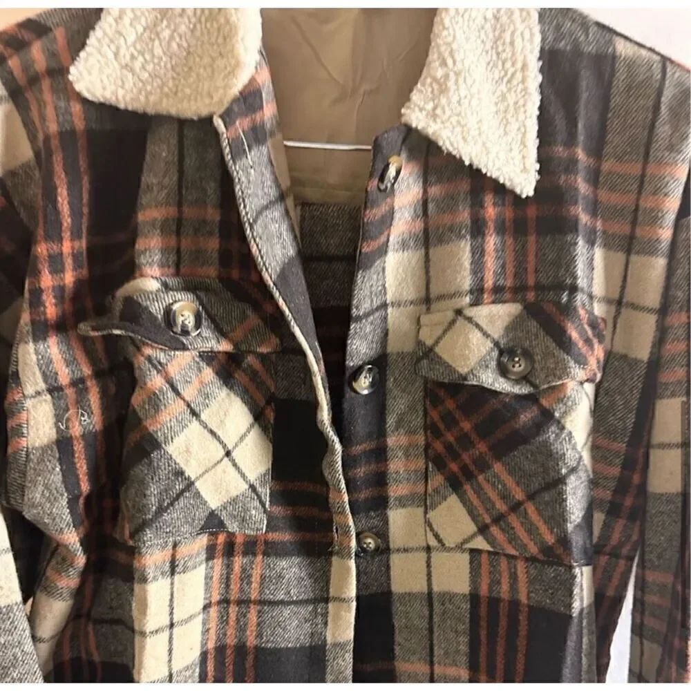 Flannel Brown Plaid Jacket - Picture 7 of 7